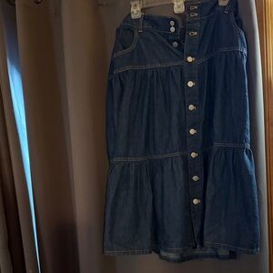 Tiered Denim Skirt